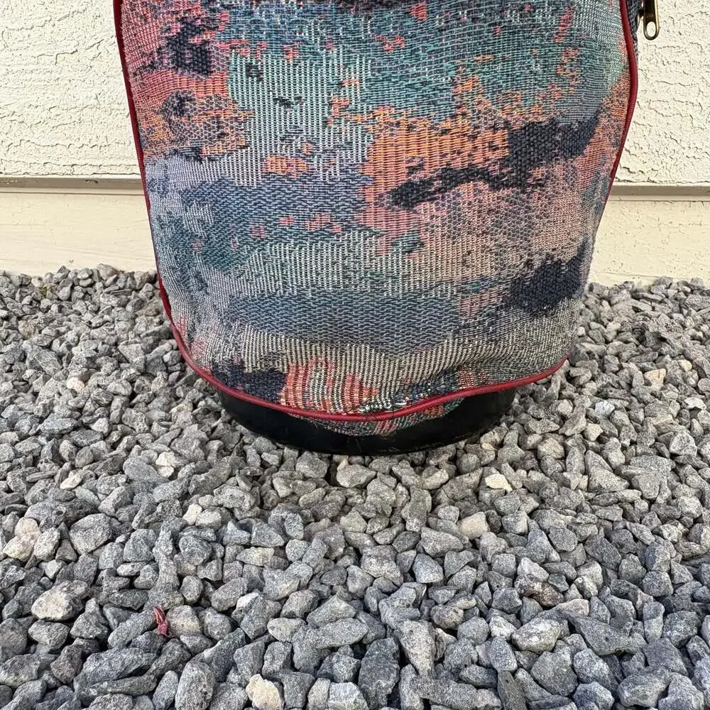 Vintage Titleist Floral Tapestry and Leather Golf Cart Bag Made in USA